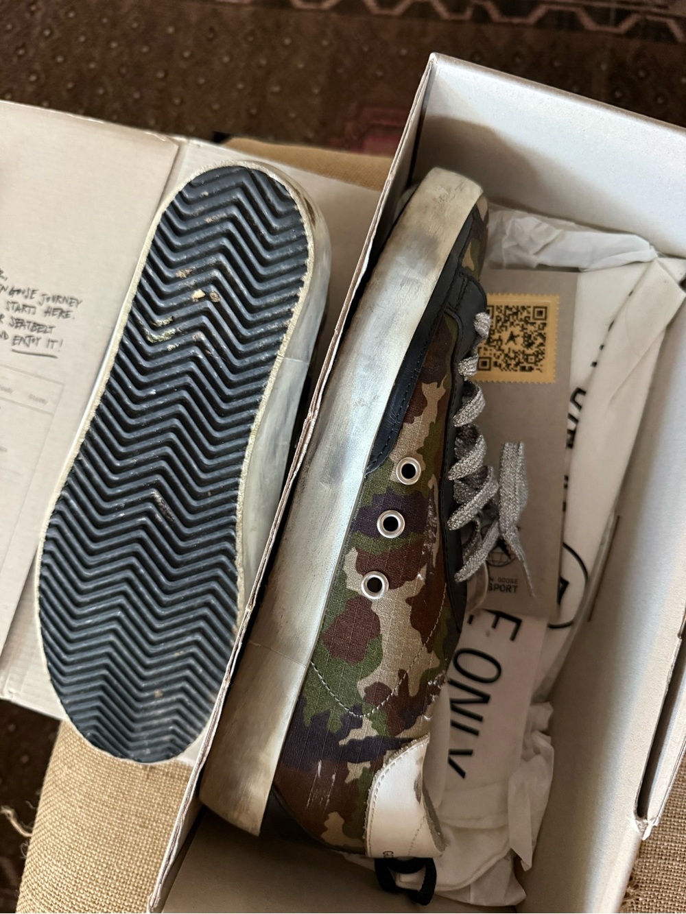 Golden Goose Super-Star Camouflage Sneakers with Pink Star - Picture 16 of 16